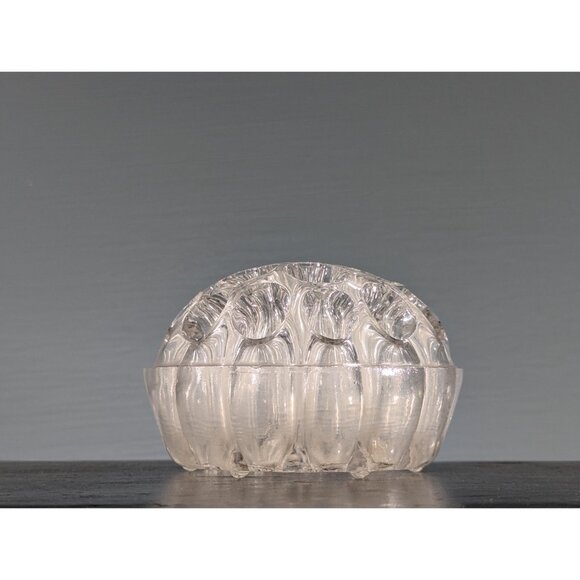 4" Davidson Dome Flower Block, 19 holes clear pressed glass flower frog, English - Picture 2 of 10